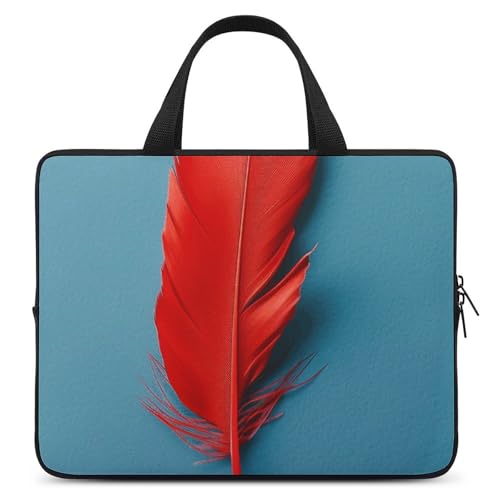 Sac ordinateur portable plume rouge étanche pour le travail et les trajets