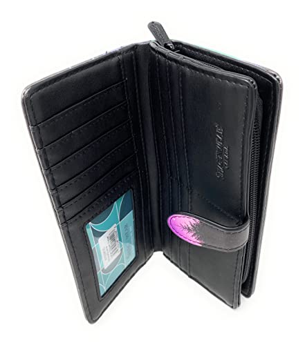 Shag Wear Moose Scene Aurora Borealis Large Animal Wallet for Women and Teen Girls Vegan Faux Leather 7"4