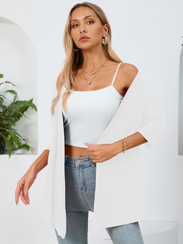 Image of Women's Lightweight Open Front Cardigans Casual Soft Drape Spring Summer Fall Cardigan S-3XL