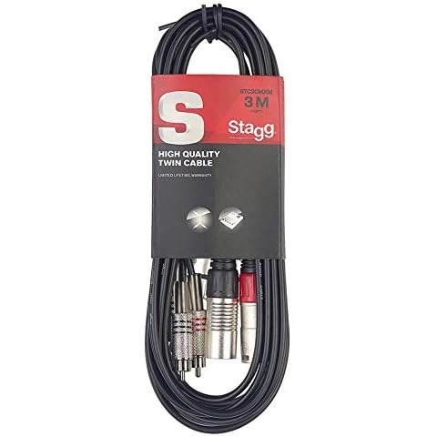 Stagg STC3CMXM 3m S Series Twin RCA Male to Twin XLR Male Cable Cover