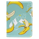 Cartera de piel sintética con clip para pasaporte, 4 x 5.5 pulgadas, para viajeros, plátano, fruta de verano, Varios colores, 10x14cm/4x5.5 in