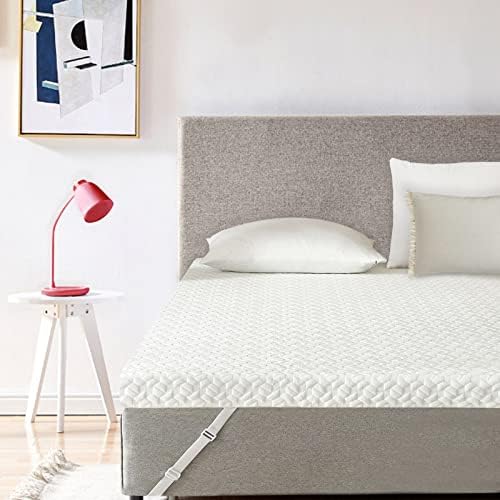 Twin Size 3 Inch Memory Foam Mattress Topper Queen Size, Gel-Infused Cooling Bed Topper with Removable & Washable Bamboo Fiber Cover, Zipper Closure