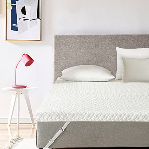 Twin Size 3 Inch Memory Foam Mattress Topper Queen Size, Gel-Infused Cooling Bed Topper With Removable & Washable Bamboo Fiber Cover, Zipper Closure #TOP3