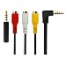 3.5 mm to RCA AV Camcorder Video Cable,3.5mm Male to 3RCA Female Plug Stereo Audio Video AUX Cable for Smartphones,MP3, Tablets,Speakers,Home Theater (3.5 Male to 3RCA Female 0.15m)