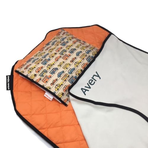 Image of Urban Infant Personalized Tot Cot All-in-One Modern Preschool /Daycare Nap Mat with Washable Pillow and Elastic Straps - Traffic