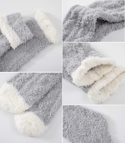 Tehook Winter Fuzzy Socks For Women, Warm Soft Fluffy Thick Cozy Plush Socks, 6 Pairs #TOP4