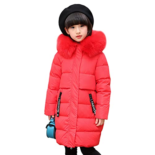 Amur Leopard Winterjacke Für Kinder | Warme Steppjacke Mit Kapuze | Einfarbiger Wintermantel Für Jungen & Mädchen