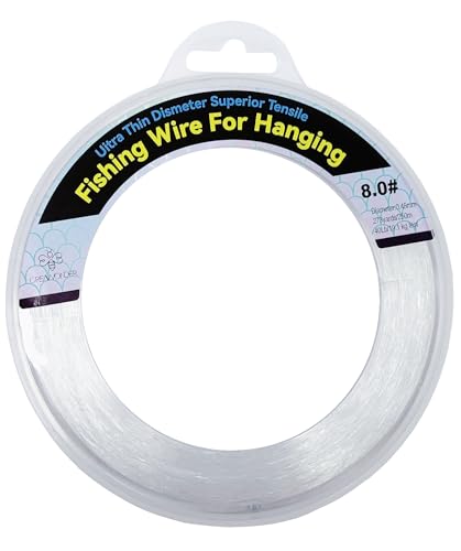 Alambre de pesca transparente, línea de pesca de monofilamento de 880 pies, cuerda transparente para colgar, alambre fuerte invisible de hilo de nailon para colgar guirnaldas de globos y decoraciones