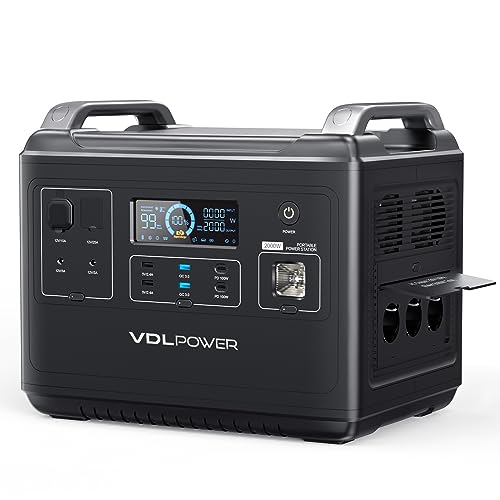 VDL Générateur Électrique Portable, Générateur Solaire à Batterie LiFePO4 1997Wh,