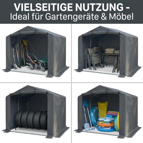 Kapler Fahrradgarage Winterfest für Fahrräder E-Bike & Motorrad: Verzinkter Stahlrahmen Fahrradzelt Wasserdicht Stabil Gerätehaus 250x225x196 cm