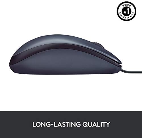Logitech B100 Ambidextrous Wired Mouse - Black - 4