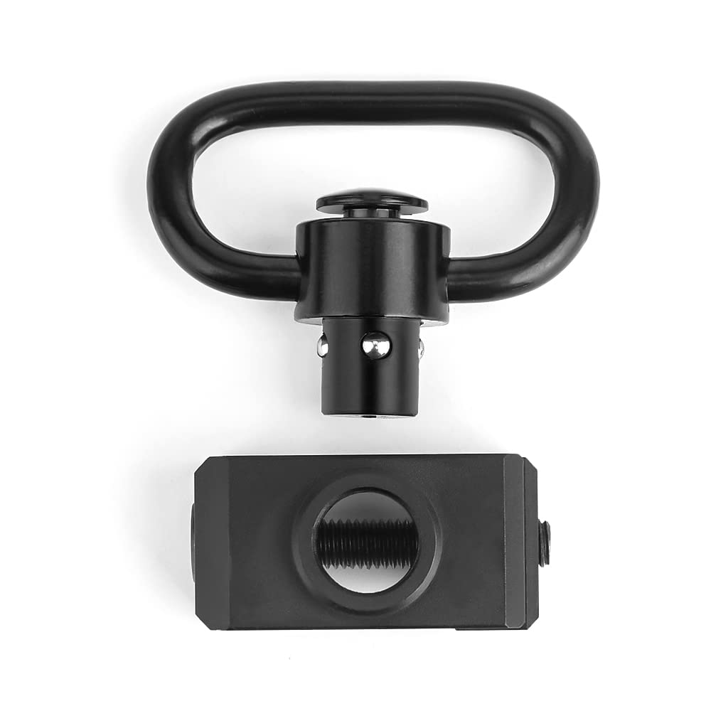 Adattatore di Montaggio Girevole per Imbracatura QD, Accessori per la con Anello Girevole con Fibbia Tattica con Bottone per Guida Picatinny da 20 mm (Nero)