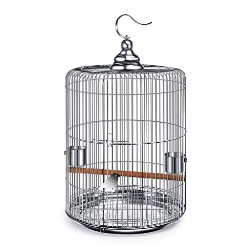 Jaula para pájaros Suministros para Mascotas Jaula para pájaros de Acero Inoxidable Villa para pájaros al Aire Libre Decoración Redonda para jaulas de pájaros