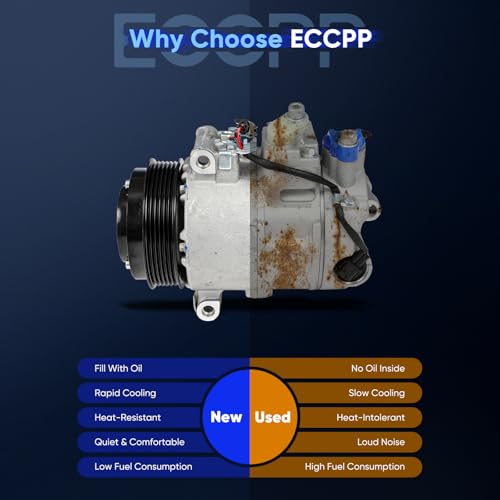 Image of ECCPP AC Compressor with Clutch Fit for Mercedes-Benz C300 3.0L 2008-2009 | Fast Cooling Air Conditioning Compressor
