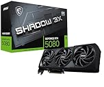 MSI GeForce RTX 5080 16G SHADOW 3X OC Graphics Card - RTX 5080 GPU, 16GB GDDR7 (30Gbps/256-bit), PCIe 5.0 - Triple Fan Design (3 x TORX FAN 5.0) - HDMI 2.1b, DisplayPort 2.1b