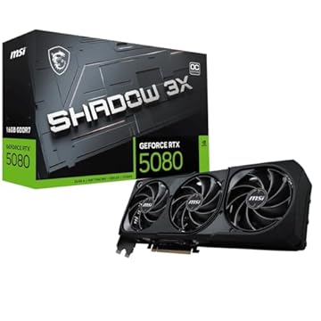 msi VGA GEFORCE RTX 5080 16G Shadow 3X OC RTX5080 16GB GDRR7 256 B DX12 PCIE 5.0 X16 (3XDP 1XHDMI)