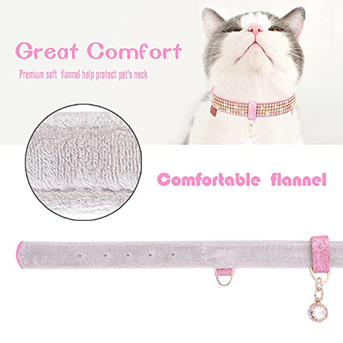 Collar para perro rosa tamaño S con pedrería miniatura 4