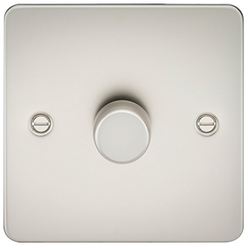 Knightsbridge Flat Plate 1G 2 Way 40-400W Dimmer - Pearl