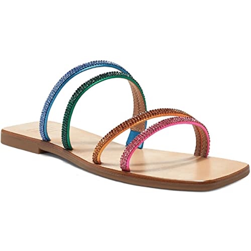 INC Womens Piera Slip On Flip Flop Strappy Sandals Multi 6 Medium (B,M)