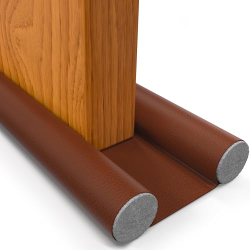 HOGARLAX® Burlete Puerta Entrada, Burlete Bajo Puerta, Burletes para Puertas Exterior e Interior, Aislante Térmico Frío y Calor, Aislante Acústico, Impermeable, Adaptable hasta 93cm (1, Marrón)