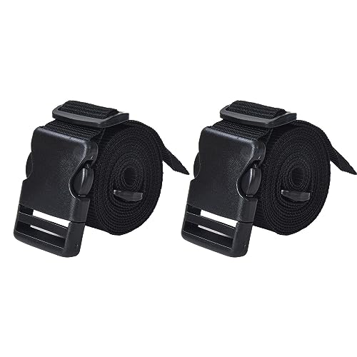 Image of Aqbah Pack of 2 Luggage Tie Down Straps, with Strength up to 600lbs 10 ft in Length with Adjustable Buckle Straps for Motorcycle, Trucks, Luggage etc (Black)