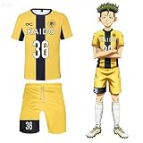 PUYYDS Anime Ao Ashi Cosplay Ashito Aoi Disfraz fútbol Jersey Ropa Deportiva Ashito Aoi Eisaku Keiji Uniforme Yuma Kanpei Motoki Junio Marzo