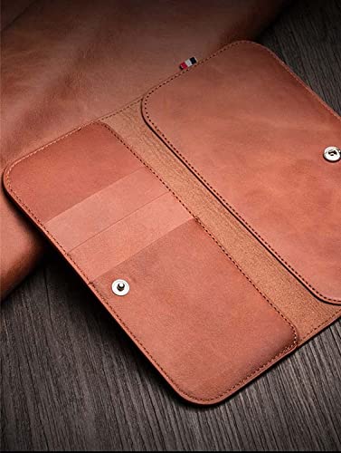Étui en cuir véritable pour iPhone 13 Pro Max protection intégrale rouge - 3