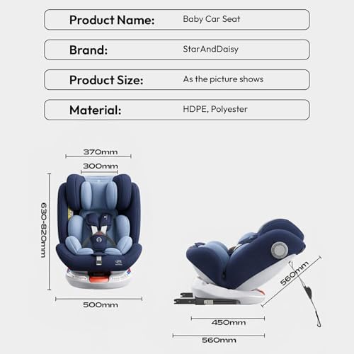 Image of StarAndDaisy Car Seat for Baby 0 to 12 Years /Baby Car Seat with ISOFIX / 360 Rotation, 5-Point Safety Belt / 3 Level Reclining / Multi Level Hight Adjustment / Convertible Car Seat for Comfort & Safety - Pink