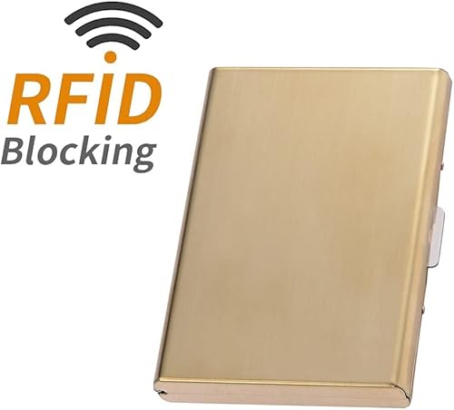 Miniatura 5 de EASTNIGHTS Paquete de 2 juegos  Protector de tarjeta de crédito RFID de metal para tarjetas de crédito, cartera para tarjetas de visita para hombres