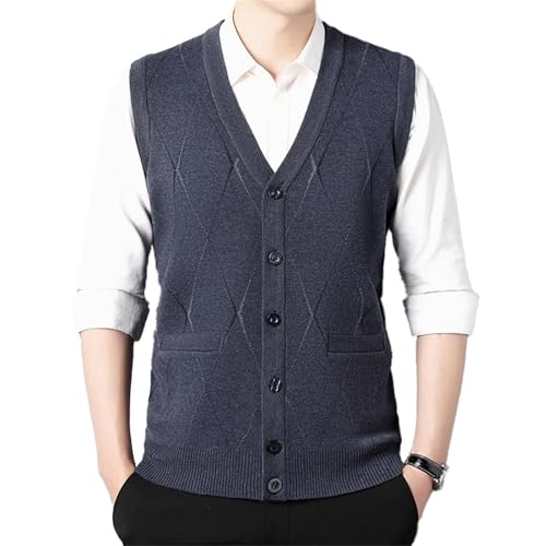 Chaleco de punto sin mangas para hombre ideal para looks casuales de oficina en invierno