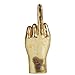 MicDecor Gold Ornament ASL Hand Sign, Middle Finger Statue Funky You Hand Gesture Sculpture Thanksgiving Day Christmas Decoration polyresin 7.8 Inch Figurine (JS0368)
