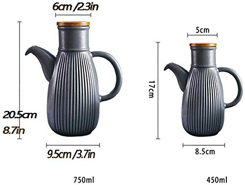 Bottiglie in ceramica per olio e aceto, con tappo, per salsa di soia, olio d'oliva e aceto