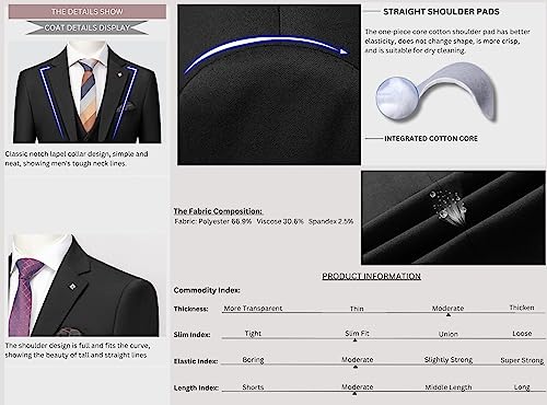 L'MONTE 3-Piece Slim Fit Suit Blazer Set (Gray) LIGHT GREY - Image 7
