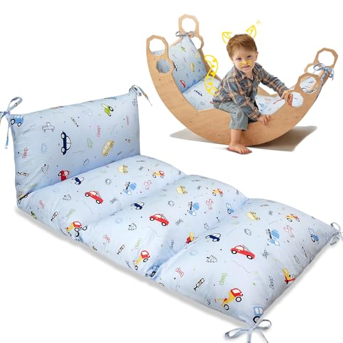 Climbing Arch Cushion & Rocker Pillow for Toddlers Multi-Use Floor Seat Nap Mat Playroom Pillow with Removable Washable Cover Kids Bed Floor Cushion for Nursery Bedroom Playroom (CAR)