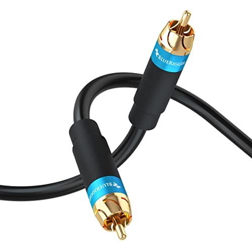 BlueRigger RCA Audio Subwoofer Cable (75FT, Dual Shielded, Gold Plated RCA Connectors) – for Subwoofer, Amplifier, Home Theater by BlueRigger - Used condition - US$21.99