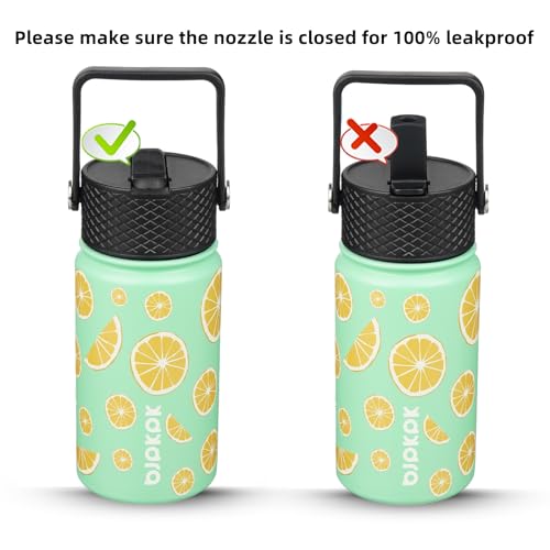 Image of BJPKPK Insulated Water Bottle, 15oz Stainless Steel with Straw Lid