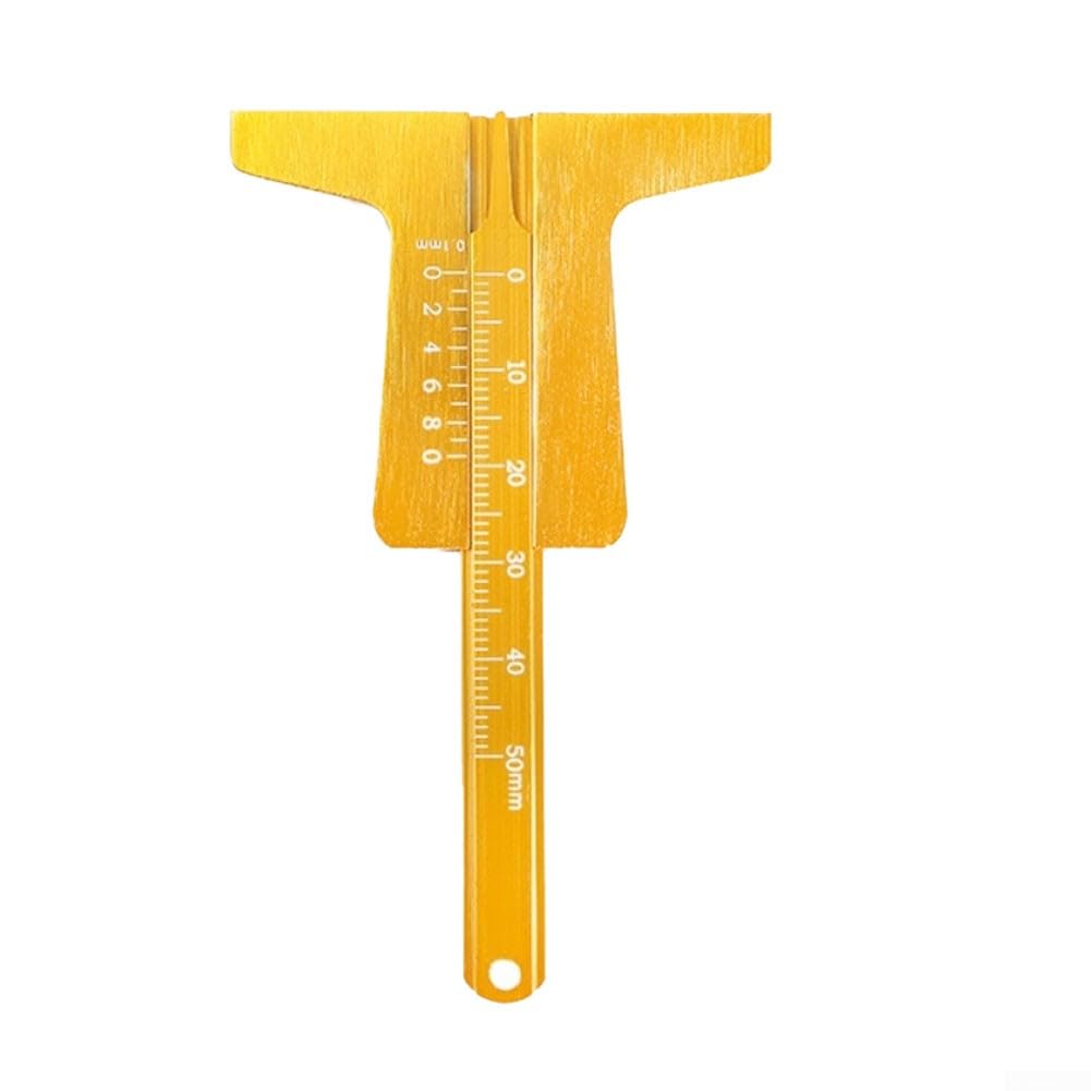 Misuratore di profondità del battistrada, da 0 mm a 50 mm, in acciaio inox, strumento di misurazione per auto, moto, camion, rimorchi, sonda resistente, design compatto (argento)