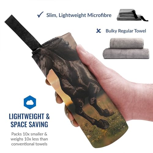 Toalla de Playa Black Horse Sandproof de Secado Rápido, Sobredimensionada, de Microfibra para Niños y Adultos 31.5 x 63 Pulgadas miniatura 3