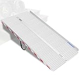 Ruedamann アルミスロープ 長さ188cm*幅85cm 耐荷重400kg アルミ 折り畳み式スロープ 車椅子 幅広い 段差解消 介護用 電動車椅子 カーブ 階段 玄関適用