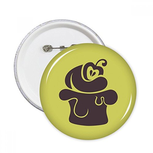 Badge Cerise crème glacée pins boutons silhouette noire vêtements L