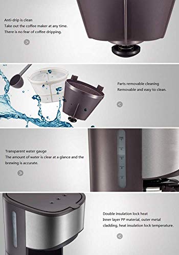 Máquina de café expreso Cafetera, cafetera, cafetera, cafetera con filtro de café y jarra de vidrio, pequeñas máquinas… - Imagen 7