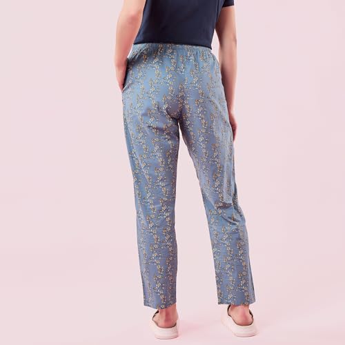 Image of Enamor Mid Rise Full Length Adjustable Drawstring Hangout Pant for Women - Relaxed Fit, Combed Cotton - E4A5