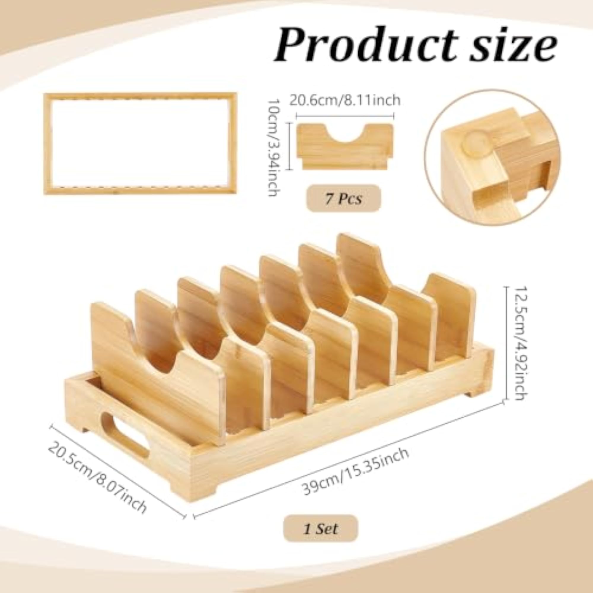Bamboo Pots and Pans Organizer under Cabinet