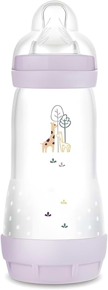 MAM Baby 1 Mamadeira Easy Start 320ml Anticólica e Menos Bolhas de Ar, para Crianças 4+ Meses Autoesterilizável e com Bico de Silicone Skinsoft