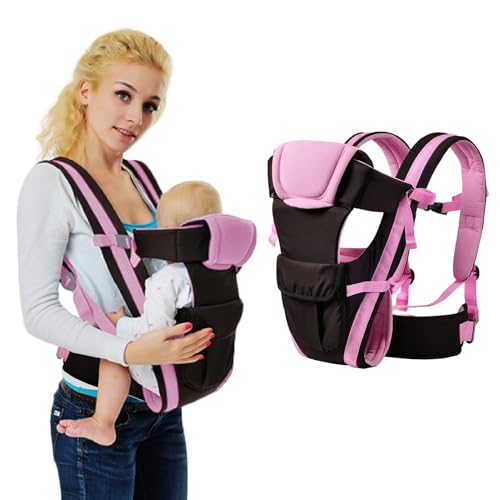 IULONEE Multifunktionale Tragetuch Babytrage Neugeborene Ab Geburt Baby Bauchtrage Rückentrage Ergonomische Praktische Babytrage Verstellbare Tragetasche Baby Für Babys Von 3-36 Monaten (Rosa)