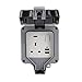 Produktbild decaden Schuko-Steckdose Außenwandsteckdose IP66 wasserdichte Steckdosenblock 13A UK-Steckdose Mit USB-Ladeanschluss