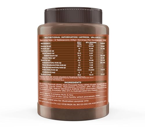 Image of MuscleBlaze Fit Chocolate Peanut Butter (Crunchy, 1kg) | High Protein | No Trans Fat, Energy Booster (Pack of 2)
