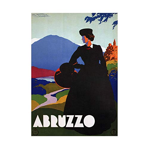 Wee Blue Coo Travel Italy Abruzzo Pastoral Mountain Ad Picture Wall Art Print