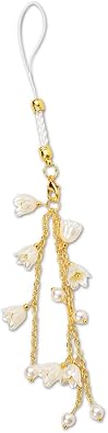 Phone Charm Strap Flower Lily of The Valley Phone Charms Cute Purse Charms for Handbags Bag Charms Mini Aesthetic Cell Phone Earphone Protect Case Charms Keychains Accessories