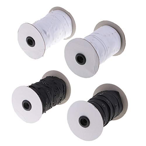 Baosity B Two Rolls 1.8Cm Invisible Snap Buttons Tape Fasteners For Sewing Duvet Cover Clothing Bags Accessories, White #TOP7